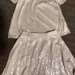 Chan Luu matching sequin top and skirt